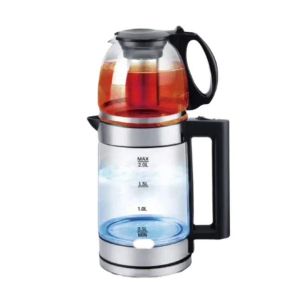 چایساز یونیک مدلUL-124 ظرفیت2 لیتر باکتری پیرکس و قوری 0.8 لیتر - تصویر 2