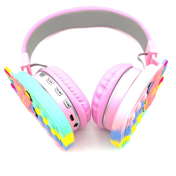 هدفون بلوتوثی بی سیم عروسکی طرح یونیکورن مدل | AH-806H - تصویر 4