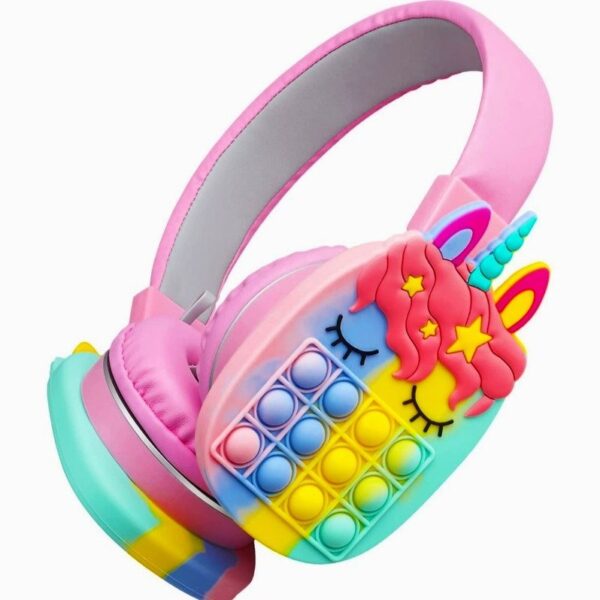 هدفون بلوتوثی بی سیم عروسکی طرح یونیکورن مدل | AH-806H - تصویر 2