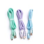 کابل شارژر نخی فانتزی سوپر فست چراغدار TYPE-C مدل | FIRSTYOU